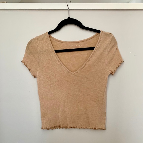 AEO - Ruffled Cropped Tee - Picture 1 of 3